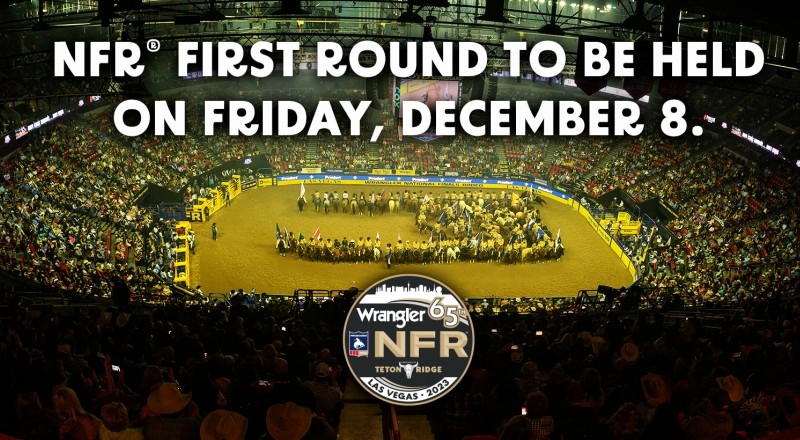 Wrangler National Finals Rodeo to Start on Friday, December 8 with Additional Round Held on the Morning of Wednesday, Dec. 13