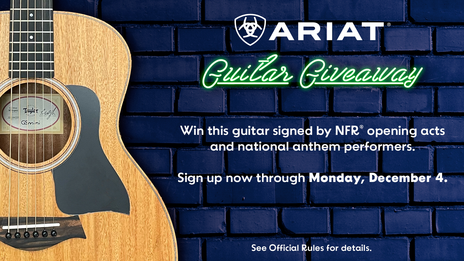 Ariat Guitar Giveaway The Official NFR Experience