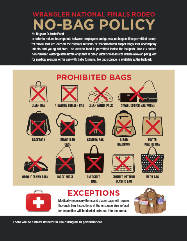 NoBag Policy The Official NFR Experience