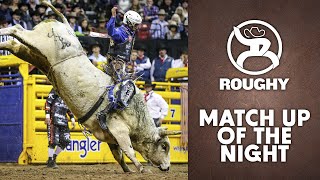 The 2023 #WranglerNFR Round 7 Roughy Match Up of the Night.